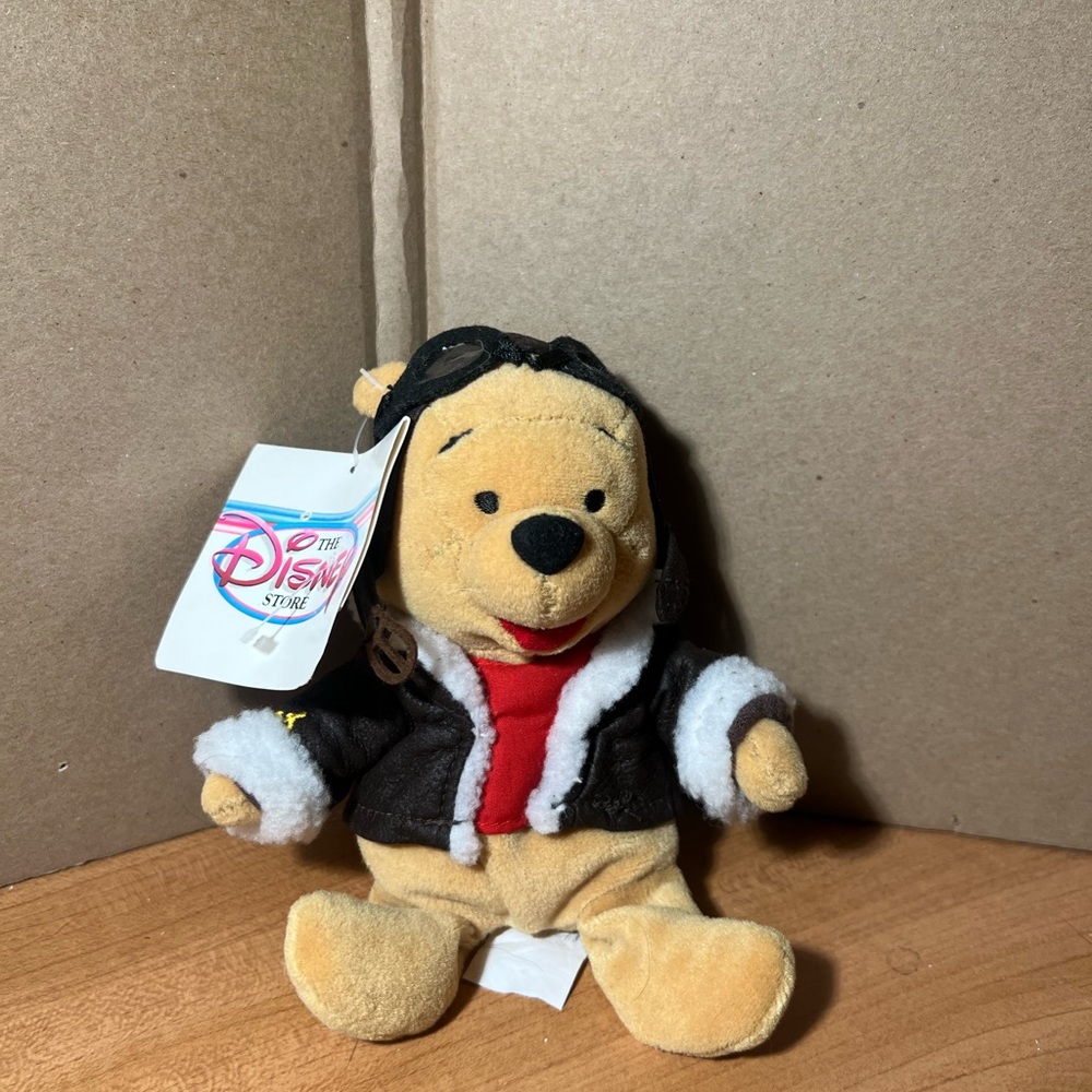 Disney Winnie The Pooh Pilot Poo Bean Bag Stuffed Plush Toy Vintage NEW W/ TAGS!